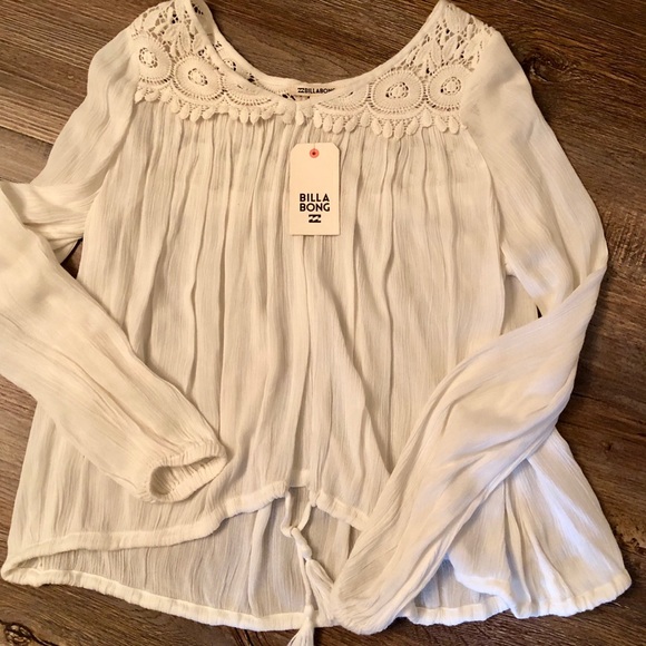 Billabong Tops - White Billabong Crochet Top NWT